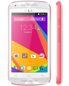 New BLU Dash Music Jr D390 White/Pink Android Cell Phones