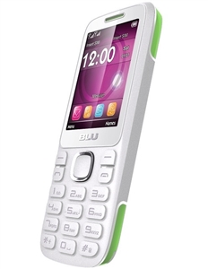 New Blu Zoey 2.4 T278 White / Lime Cell Phones
