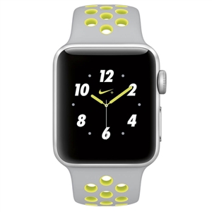 WholeSale APPLE MNYP2 Watch Nike+ 38mm Series 2 Silver Aluminum Case with Flat Silver/Volt Nike Sport Band Watch